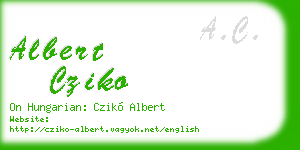 albert cziko business card